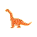Spilla in smalto a forma di dinosauro arancione con bordi dorati per abiti e borse - Stile Brachiosauro (XZ6974)