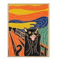 Spilla artistica in smalto con gatto nero ispirata all'opera L'Urlo di Edvard Munch - L'Urlo Gatto (XZ7639)