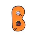 Cartoon orange alphabet B enamel pin with funny face and big eye for clothing decor - Letter B Style (XZ5376)