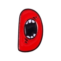 Cartoon enamel brooch shaped like the letter D with a red mouth and white teeth design - Letter D Style (XZ5378)