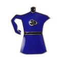 Blue and gold enamel mocha pot coffee badge pin with cute paw print detail - Blue Moka Pot With Paw (xz7907)