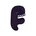Cartoon purple letter F enamel pin with monster eyes and teeth in Alphabet Lore style - Letter F Style (XZ5380)
