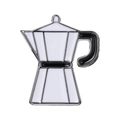 Cartoon moka pot enamel brooch in black and white finish for bags and clothing - Moka Pot Style (XZ7915)