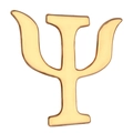 Minimalistische goldene Legierungsbrosche in griechischer Psi-Form mit poliertem Glanz - Psychologie Psi Symbol Gold Stil (XZ7484)