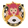 Anya and Bond enamel pin with orange kimono and black starry night sky background - Black Starry Sky Cat Ear Shape (XZ6986)
