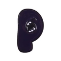 Alphabet Lore letter P enamel pin in deep purple with cartoon personified mouth - Letter P Style (XZ5390)