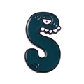 Dark green letter S monster cartoon enamel brooch pin in alloy with lacquer finish - Letter S Style (XZ5393)