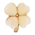 Elegante broche de trébol de cuatro hojas con piedras ojo de gato amarillas y acabado dorado - Estilo Trébol (XZ7508)