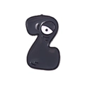 Cartoon Z letter enamel brooch pin from Alphabet Lore in polished black finish - Letter Z Style (XZ5400)