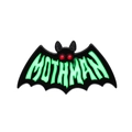 Glow-in-the-dark Mothman enamel pin with red eyes and green wings on a white background - Mothman Style (XZ8380)