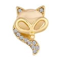 Eleganter Fuchs-Anstecker in Gold mit rosa Opalstein und funkelnden Straßsteinen - Lebhafter Fuchs-Stil (XZ7516)