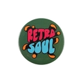 Retro Soul printed dark green tinplate pin badge for clothing and backpack accessories - Xz7663