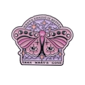 Pink butterfly enamel pin with inspirational quote and mystical moon star patterns - Butterfly Moth Style (XZ8543)