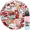 Lot de 50 autocollants imperméables album Red pour décorer ordinateur et gourde - Défaut