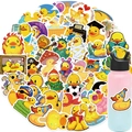 50 autocollants de canard jaune imperméables pour décoration de laptop et valise - Série Canard Jaune Dessin Animé (WES130)