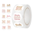 Rollo de 500 pegatinas de agradecimiento con motivos florales rosa y oro para envoltorios - Estilo de Patrones de Agradecimiento Mixtos