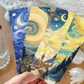 Set of four Van Gogh style oil painting bookmarks featuring Starry Night artistic designs - Van Gogh Oil Painting Series