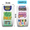 Rouleau de 500 autocollants motivants avec citations anglaises, format 3x6cm pour scrapbooking - Style Phrases de Motivation en Anglais / Type Phrases de Motivation