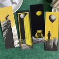 Lot de marque-pages artistiques jaune soleil avec illustrations surréalistes pour journaux - Série Rêve Jaune Solaire