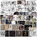 Waterproof skull stickers set with Greek mosaics and graffiti for DIY luggage and laptop - Skeleton Art Series