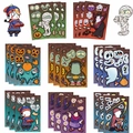 DIY Halloween make-a-face stickers featuring mummy pumpkin and ghost cartoon characters - Halloween Combo Style