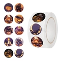 500pcs Halloween roll stickers featuring pumpkin ghost and black cat festive patterns - Halloween Series Patterns (JJT049)