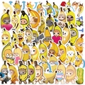 Pack of 50 waterproof Banana Cat meme stickers for laptop and guitar decoration - 50 Pieces Non-Repeating Set