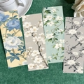 Floral bookmarks set in vintage Chinese ink painting style on elegant velvet background - Mo Shang Hua Kai (QH308)