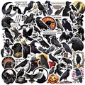 50 stuks waterdichte zwarte raaf graffiti stickers voor laptop en gitaar decor - Standaard