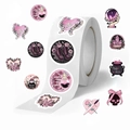 500pcs Pastel Goth sticker roll with pink hearts, skulls, and witchcraft motifs for journaling - Pastel Goth Witchcraft Theme