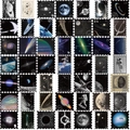 Set de 50 pegatinas vintage del espacio cósmico con luna, planetas y astronautas - Serie Universo Misterioso
