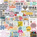 50 stuks BCBA gedragsanalist stickers voor laptops en gitaren met kleurrijke ontwerpen - Gekleurd patroon