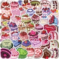 50 pegatinas de pasteles corazón de 12 zodiaco para decorar portátiles y guitarras - Estilo de Tema de Pastel de Doce Signos del Zodiaco