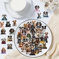 50er-Set süße Zeichentrick-Hundesticker mit verschiedenen Rassen in schicker Kleidung - Cartoon Hunde Sammlung