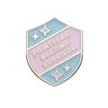 Shield enamel badge Pointless Meeting Survivor in light blue and pink finish - Pink And Blue Color Matching Style(xz9209)