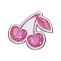 Broche de cereza esmaltado en rosa y metal plateado para un estilo de chica creativa - Estilo Cereza Rosa (XZ9737)