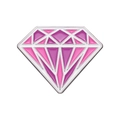 Pin de esmalte en forma de diamante rosa y violeta con marco de metal plateado - Estilo Diamante Rosa (XZ9743)