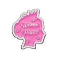 Pin de esmalte rosa con silueta de corona y el texto de Women Power - Estilo Women Power Rosa (XZ9747)