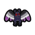 Enamel bat moth brooch with asexual pride flag colors wings and red eyes detail - Asexual Flag Wings Style (XZ9262)