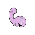 Cute purple cartoon dinosaur enamel pin with green spots for clothing and bag accessory - Purple Brontosaurus Style (XZ2656)