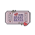Pink movie ticket enamel pin with Club Heart Break text and heart decoration - Club Heart Break Ticket (XZ8949)