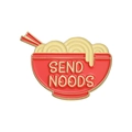 Pin de esmalte con un cuenco de ramen japonés rojo y frase creativa Send Noods - Xz9698