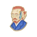 Broche creativo de esmalte Van Gogh con diseño artístico Noche Estrellada y acabado dorado - Xz9391