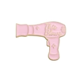 Pin esmaltado de secador rosa con texto This Blows y bordes de metal dorado - Xz9699