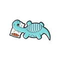 Cute cartoon blue dinosaur sleeping on a white pillow enamel pin for backpacks - Sleeping Blue Dinosaur (XZ4239)