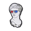 Pin de esmalte de escultura artística de David con gafas 3D retro estilo pop art - Retrato Escultura Gafas 3D (XZ9392)
