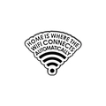 Enamel brooch with WiFi symbol and quote Home Is Where The WiFi Connects Automatically - HOME IS WHERE THE WIFI CONNECTS AUTOMATICALLY (XZ3452)
