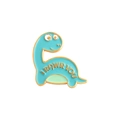 Cute sky blue cartoon dinosaur enamel pin with golden I RAWR YOU text engraving - Blue Dinosaur with I RAWR YOU (XZ4550)