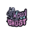 Ghostface enamel pin featuring Wicked Ghost text with dagger and pink heart design - Scream Ghostface (xz8493)