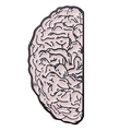 Épingle en émail rose en forme de cerveau avec lignes noires pour accessoire Halloween - Xz2133